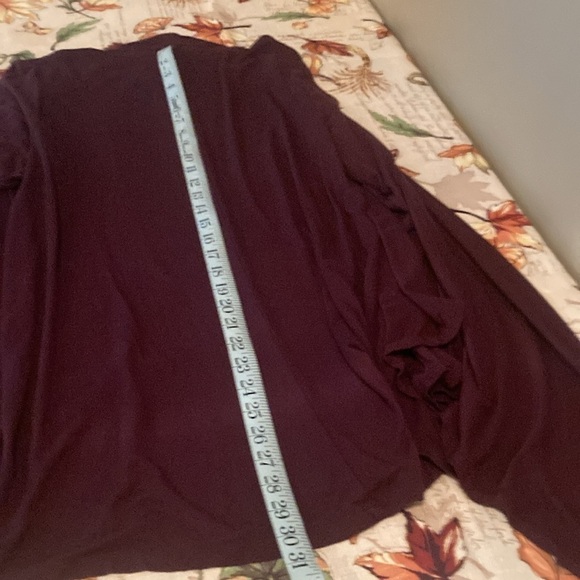 Chic Burgundy Open Front Cardigan - Picture 8 of 8